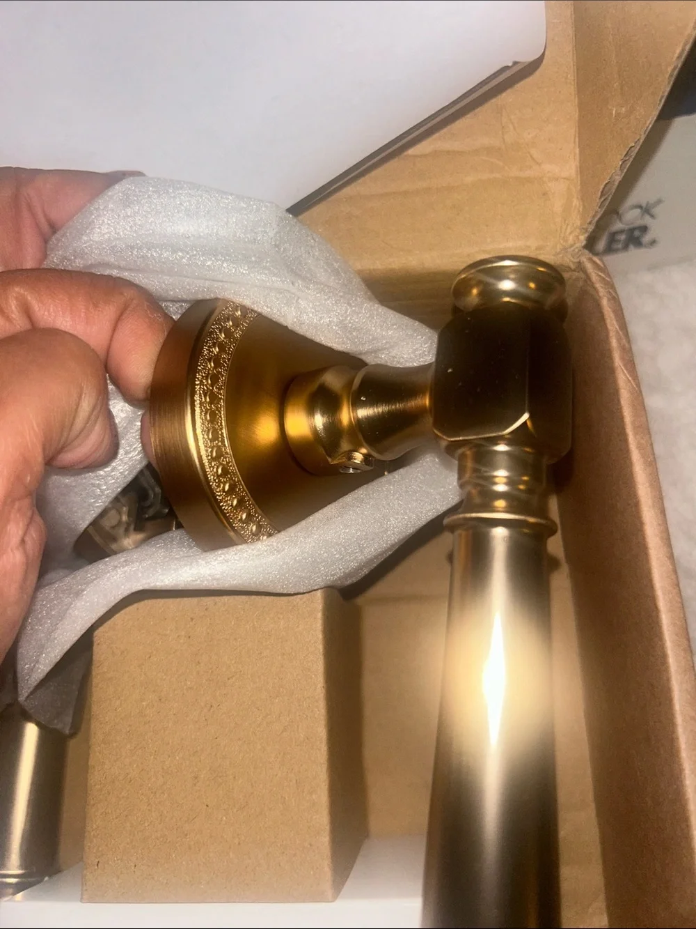 Amerdeco 1 Pack Champagne Bronze Interior Door Knobs